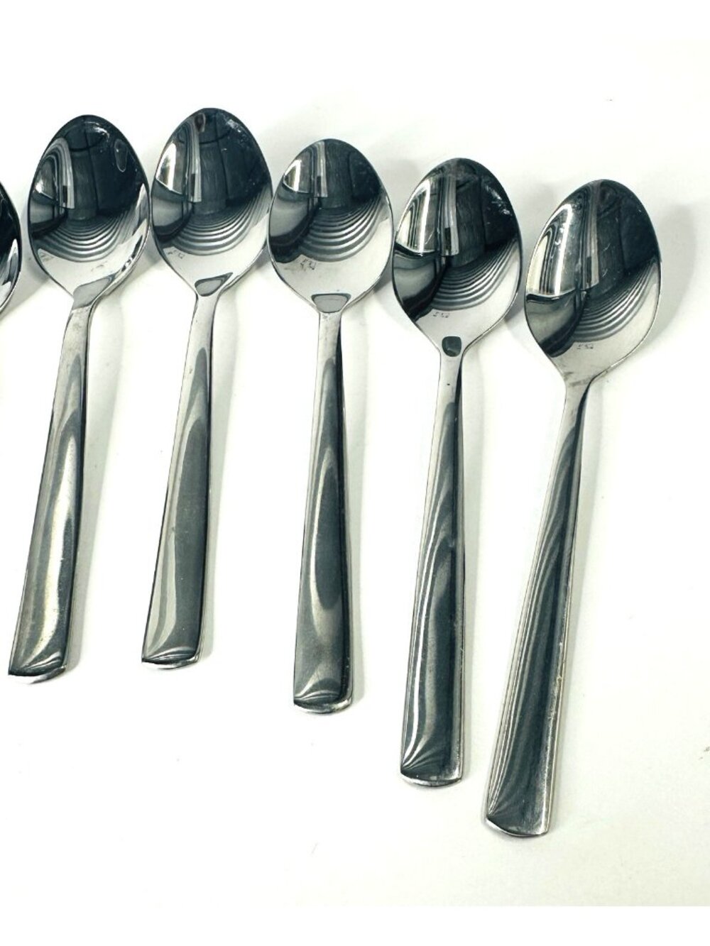 WMF Line Cromargan Set of 8 Demitasse Spoons Stainless Flatware Germany 4.5” VTG - Picture 5 of 14